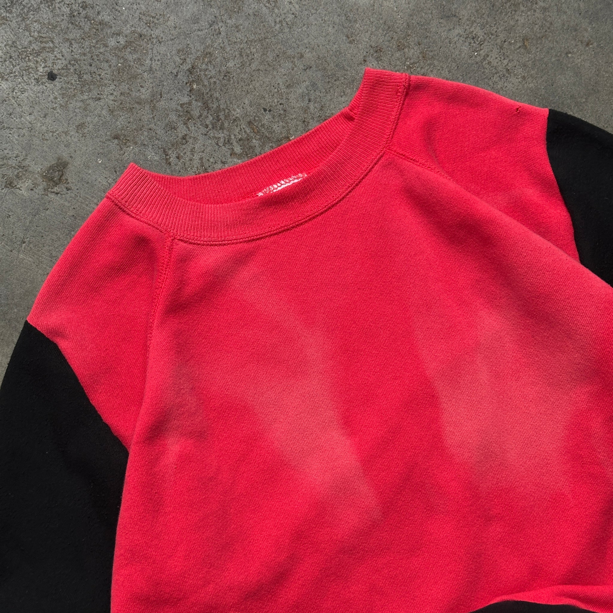 1980s Faded Red & Black Reworked Crewneck (M)