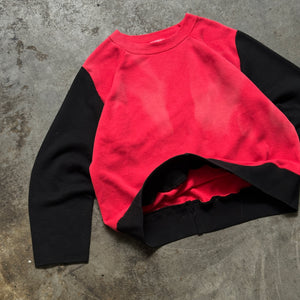 1980s Faded Red & Black Reworked Crewneck (M)