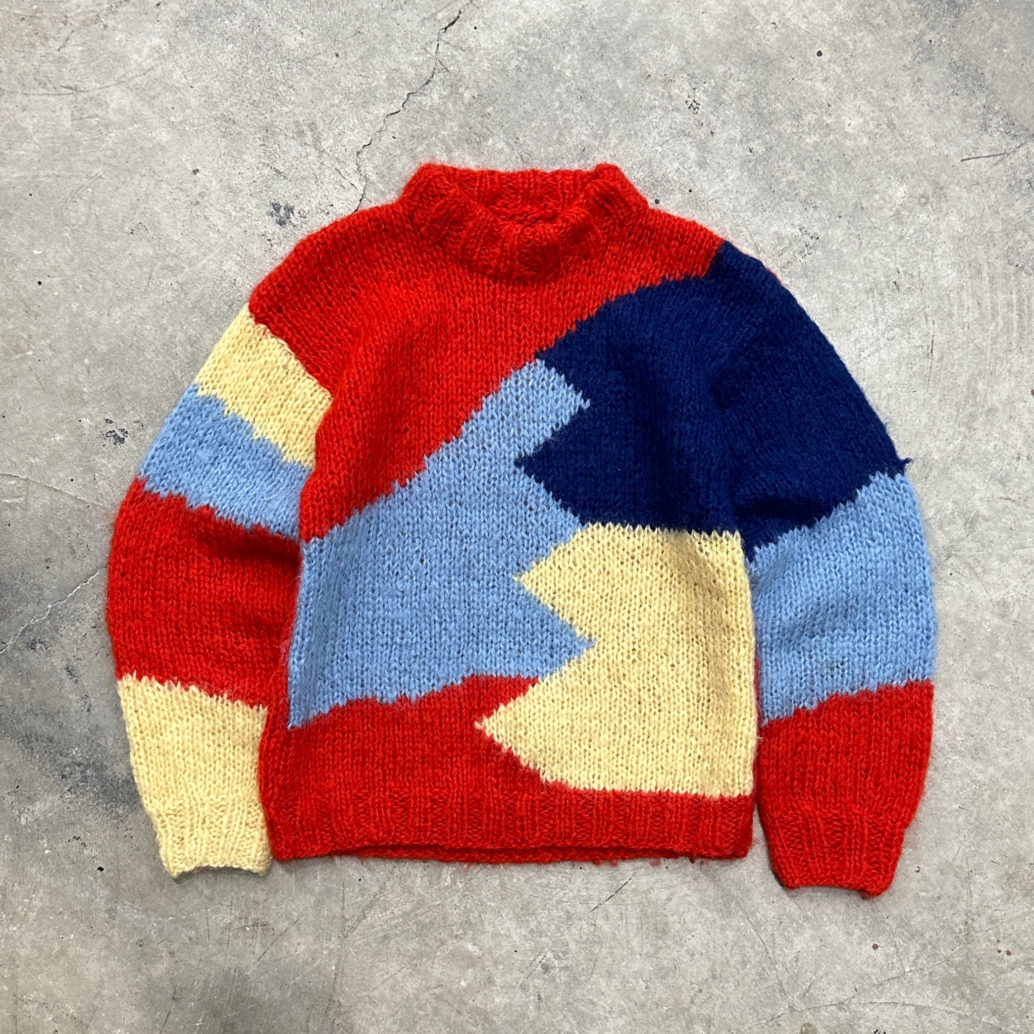 1980s Color Block Mohair Sweater