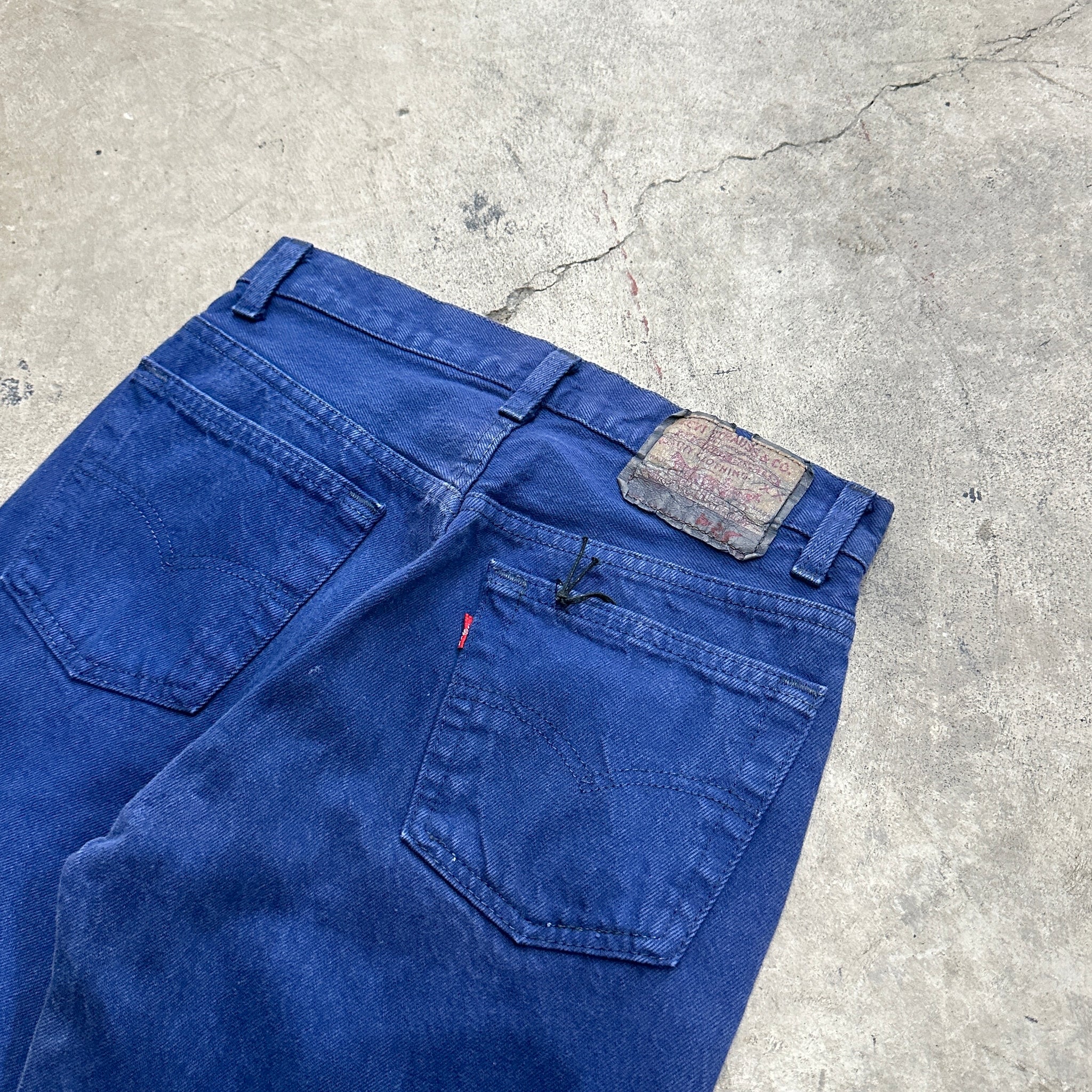 1990s Levi's 501 Over Dyed Navy Blue Jeans