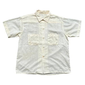 1950s Sheer White Boxy S/S Button Up (M)