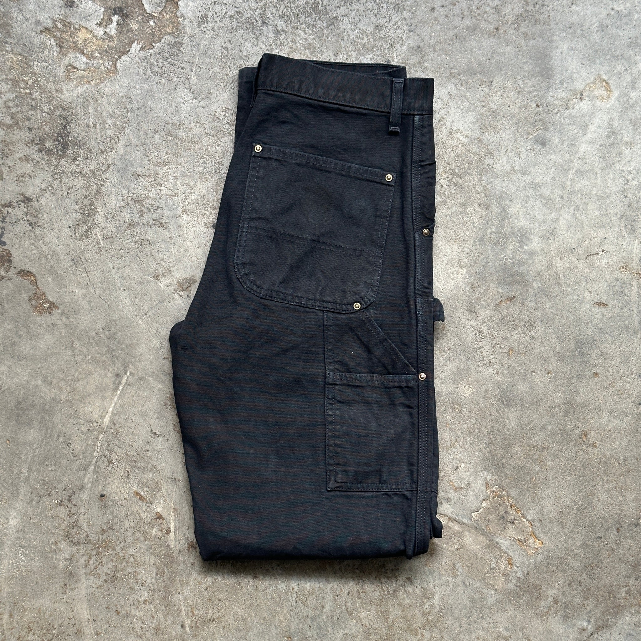 1990s Carhartt Black Over Dyed Repaired Double Knee Pants (29"/34")