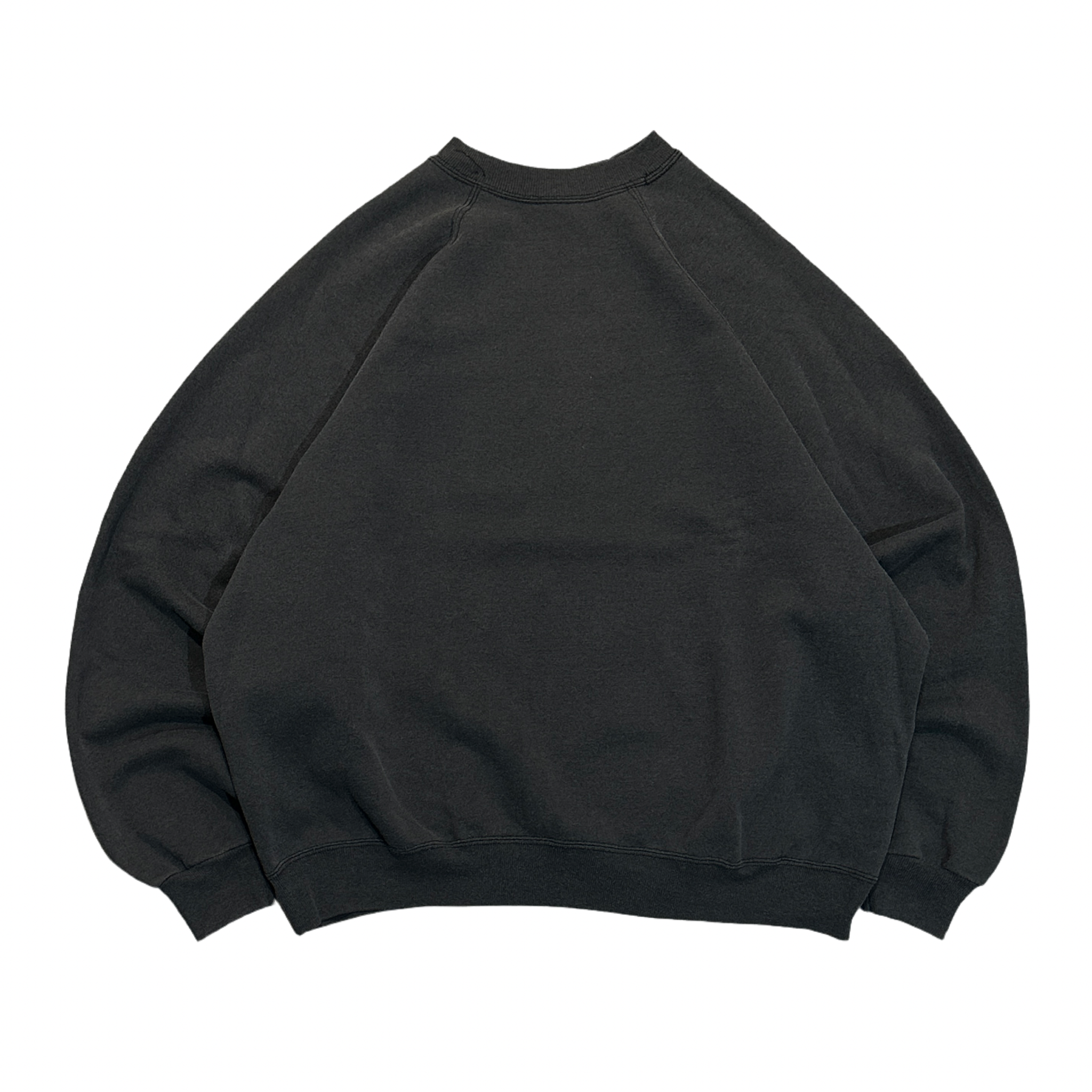 1990s Faded Black Raglan Sleeve Blank Crewneck