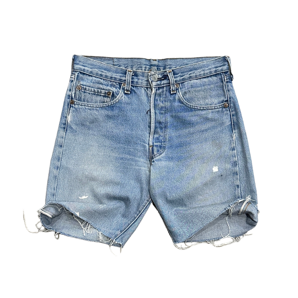 1980s Levi's 501 Faded & Painted Selvedge Cut Off Shorts