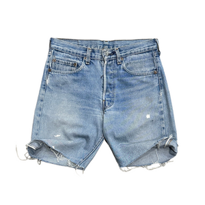 1980s Levi's 501 Faded & Painted Selvedge Cut Off Shorts