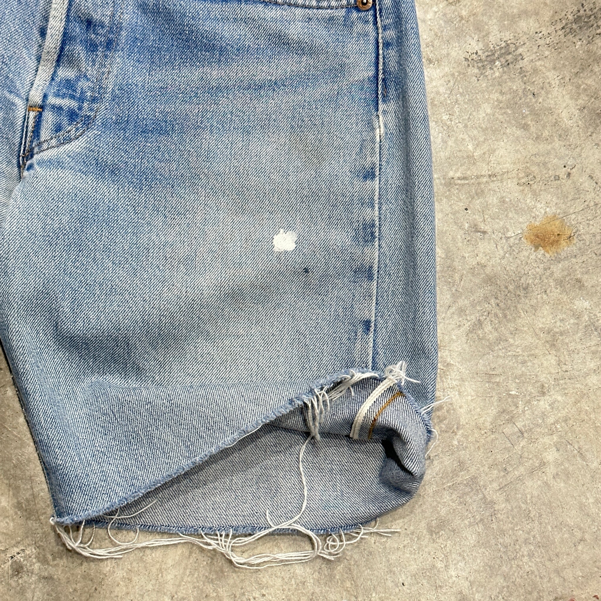 1980s Levi's 501 Faded & Painted Selvedge Cut Off Shorts