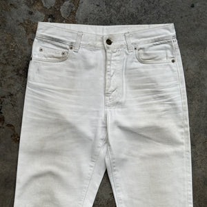 2010s Saint Laurent D15 Dirt Washed White Bootcut Jeans (28"/33")