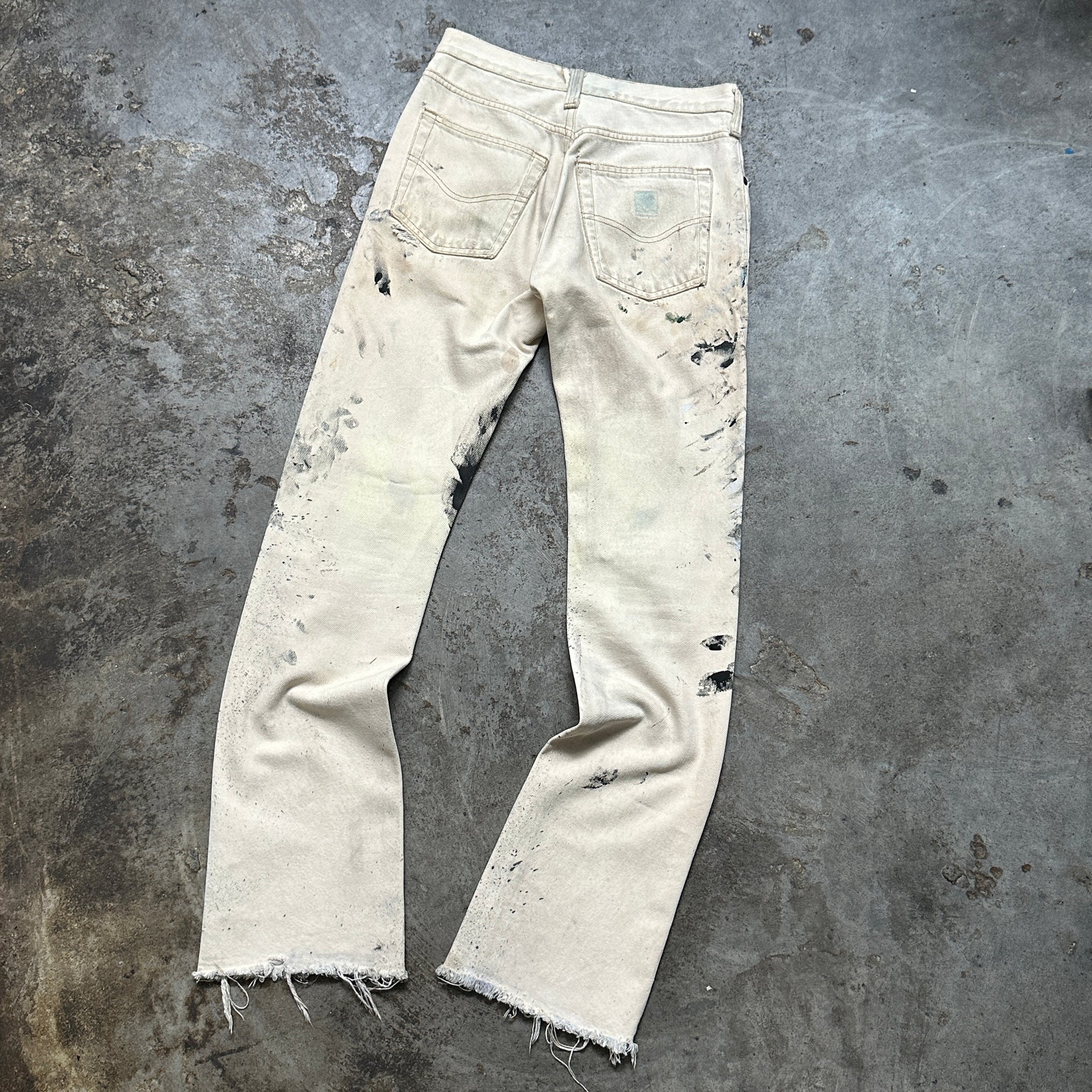 1980s Carhartt Reworked & Tailored Painted Bootcut Jeans (29"/33")