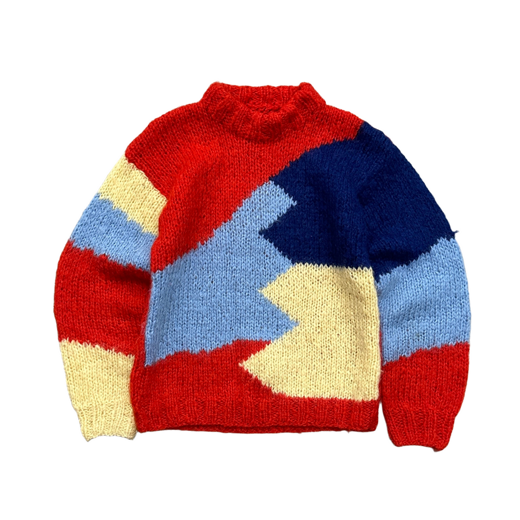 1980s Color Block Mohair Sweater