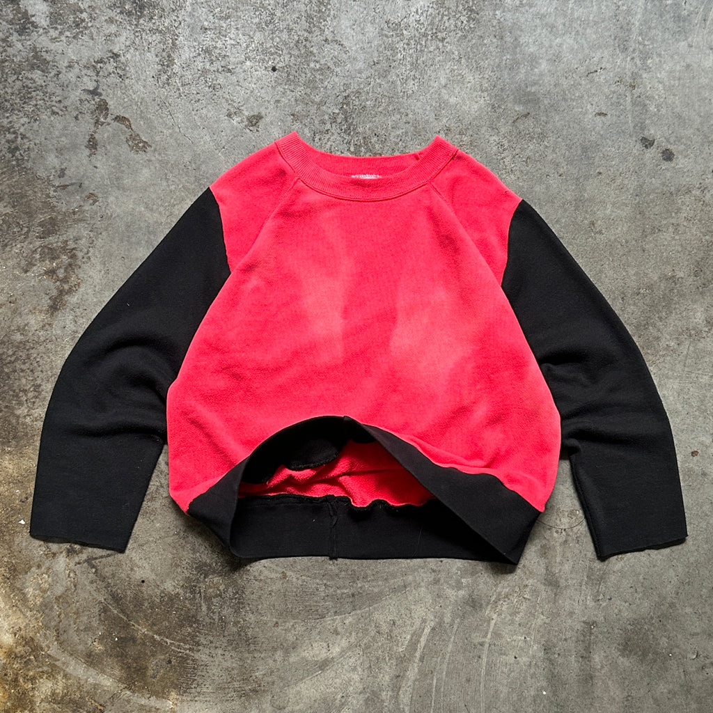 1980s Faded Red & Black Reworked Crewneck (M)