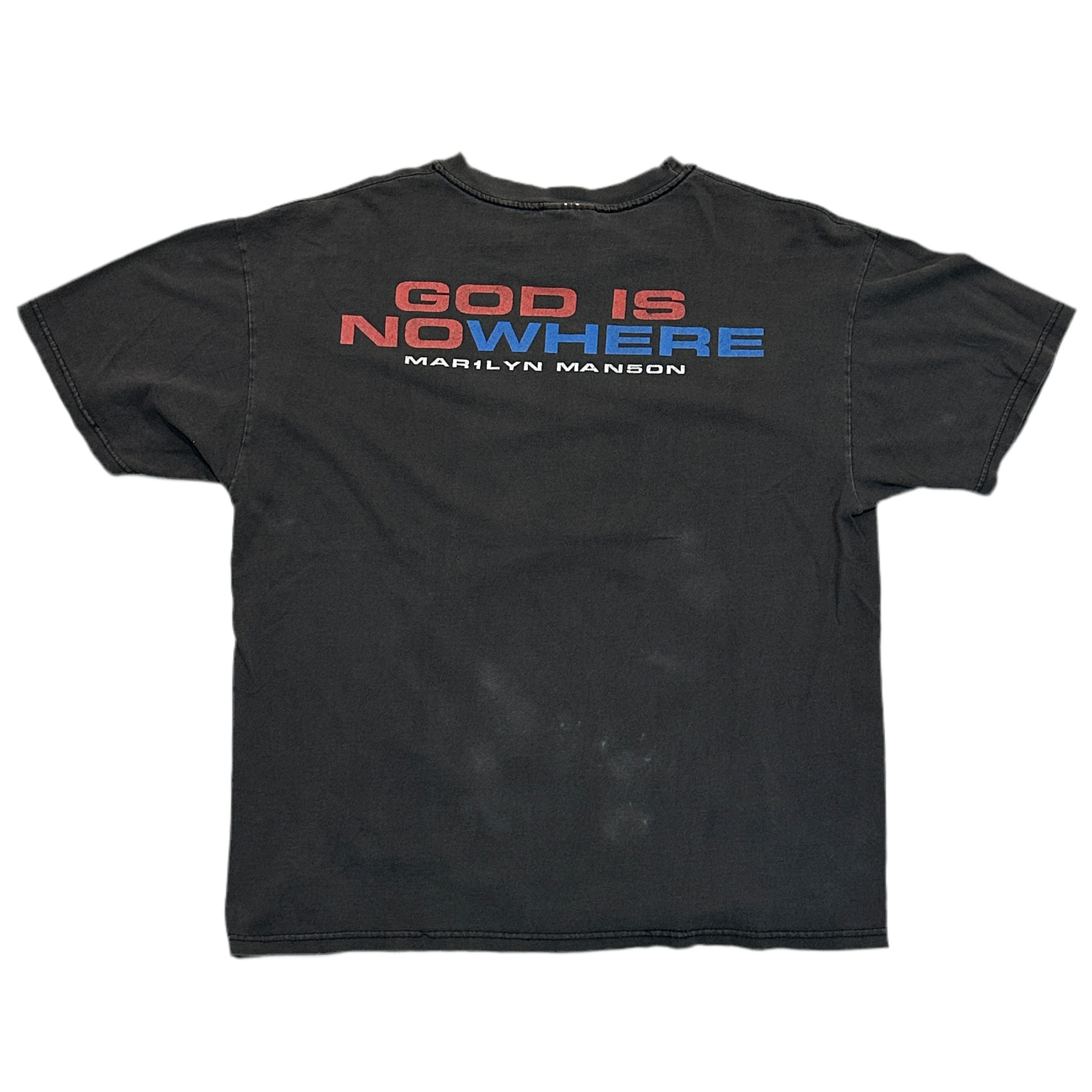 1998 Marilyn Mason “God Is Nowhere” Thrashed Tour Tee (L)