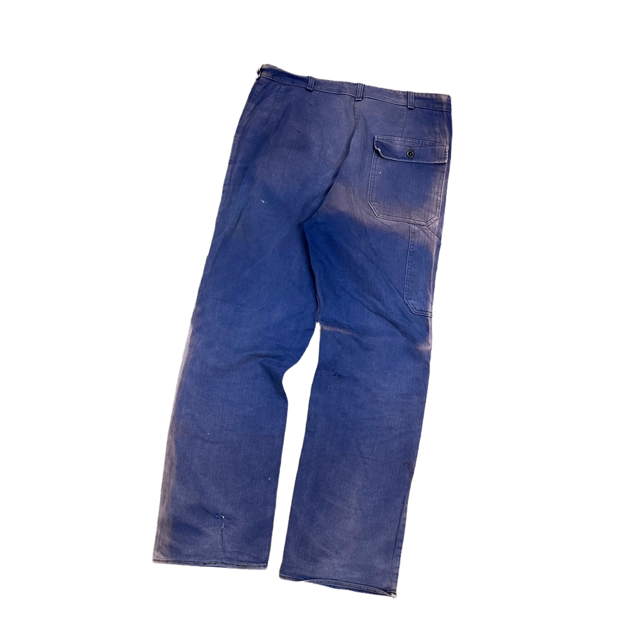 1950s Faded & Repaired French HBT Workwear Pants