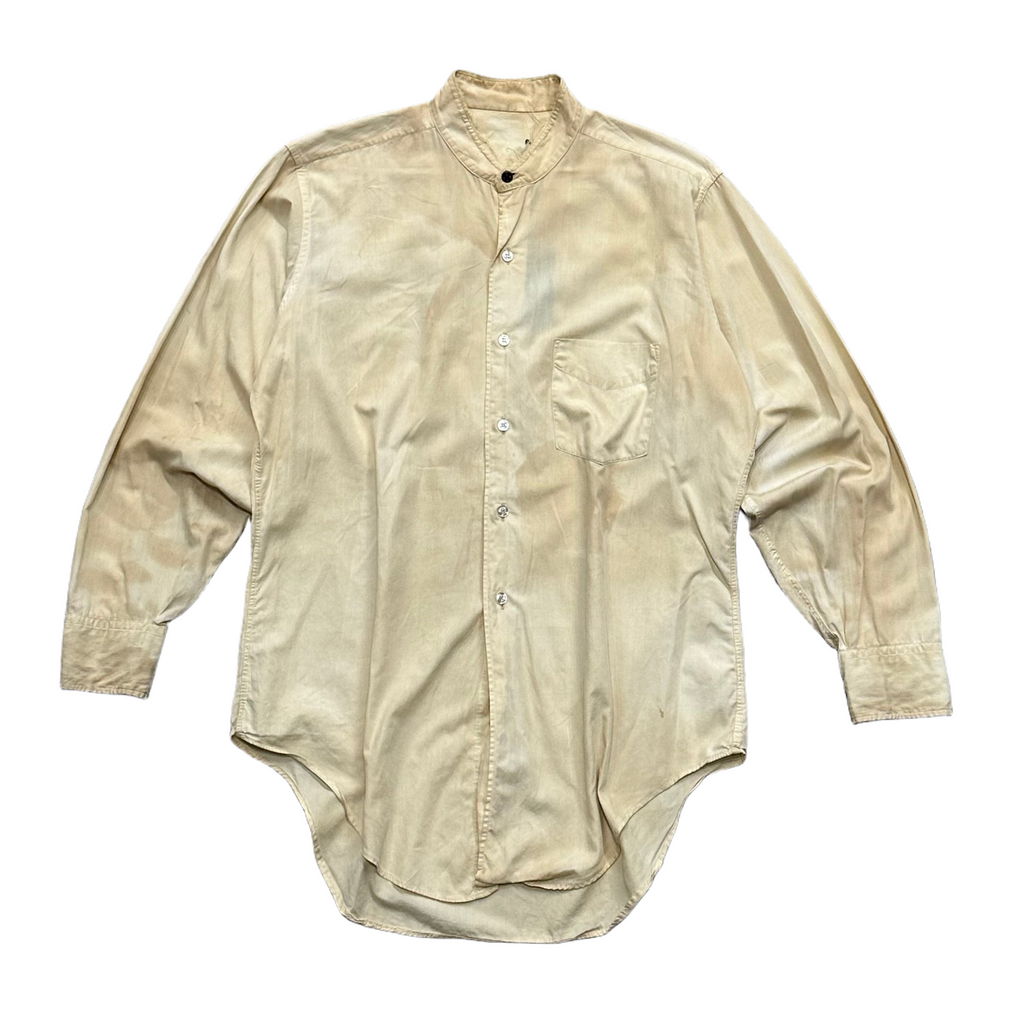 1940s Dirty White Distressed L/S Button Up Shirt