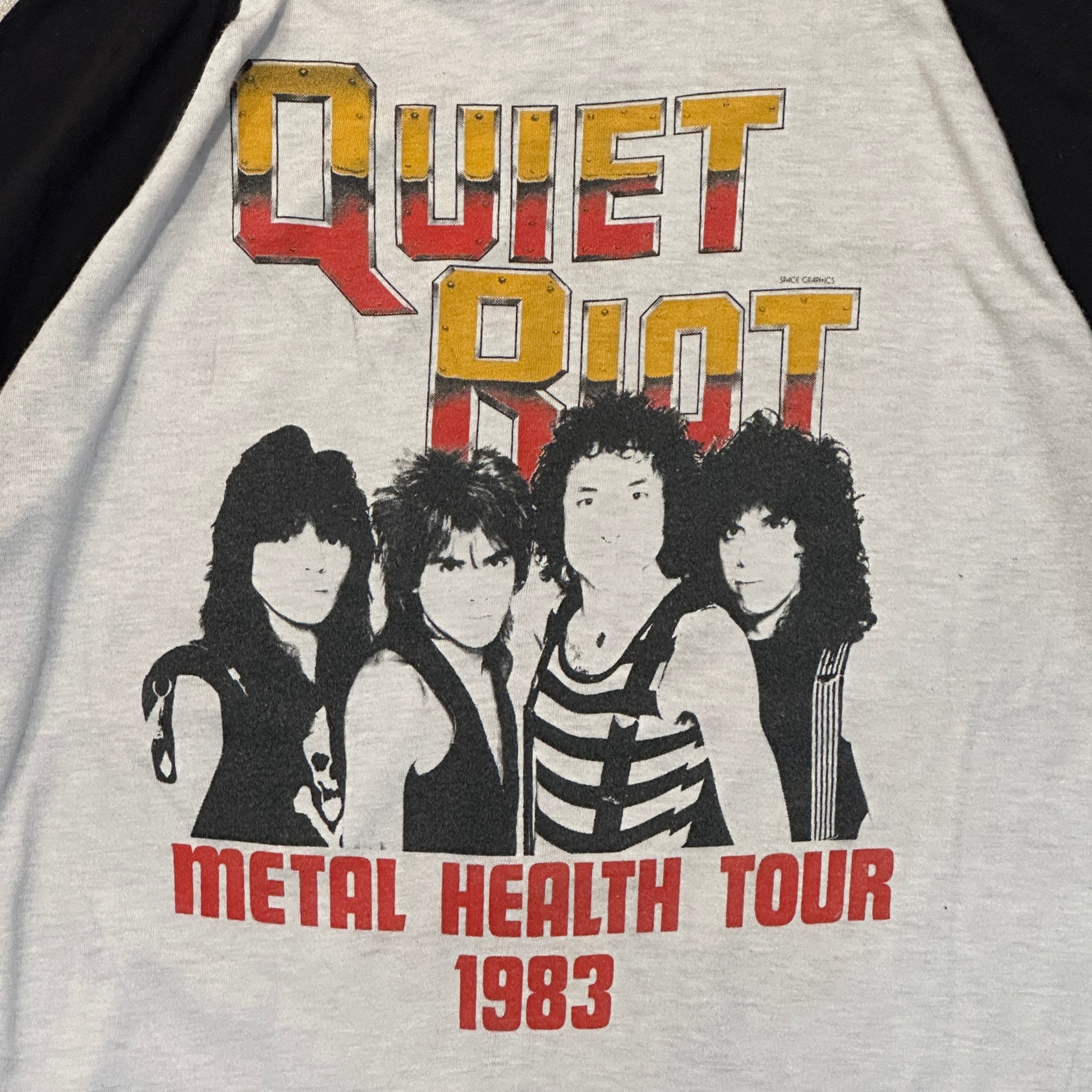 1983 Quiet Riot “Mental Health Tour” Raglan Sleeve Tee