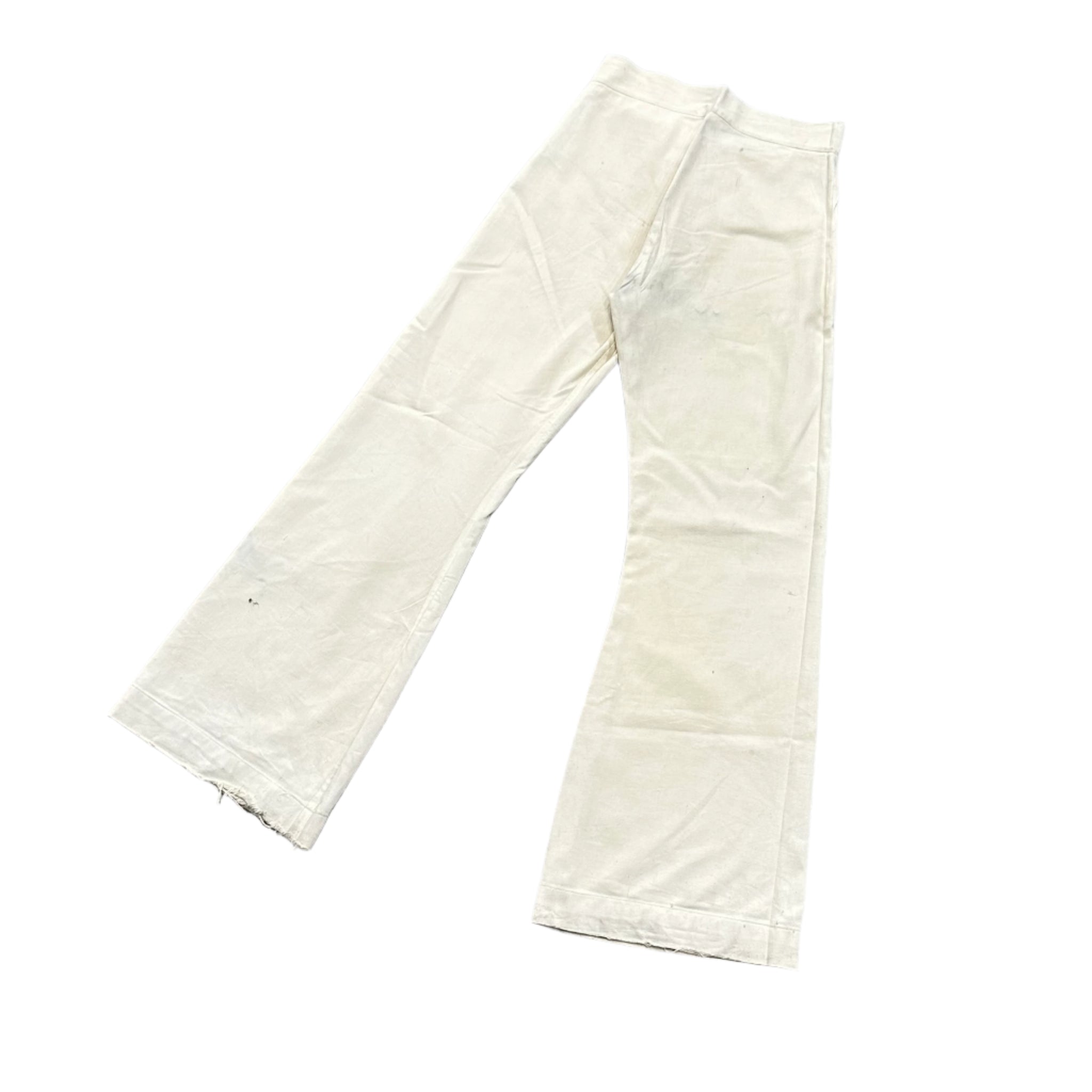 1940s USN White Cotton Flared Trousers