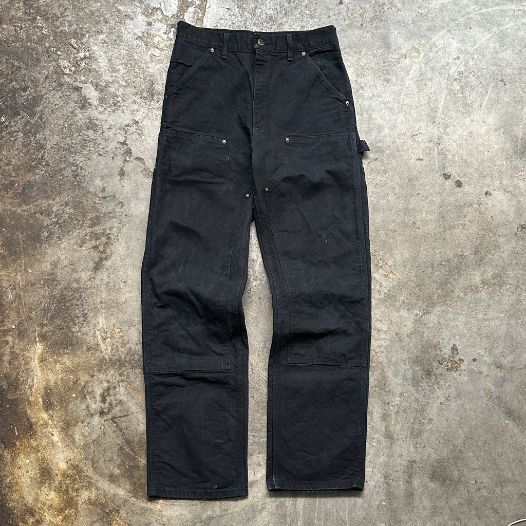 1990s Carhartt Black Over Dyed Repaired Double Knee Pants (29"/34")