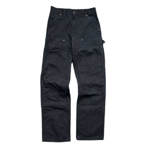 1990s Carhartt Black Over Dyed Repaired Double Knee Pants (29"/34")