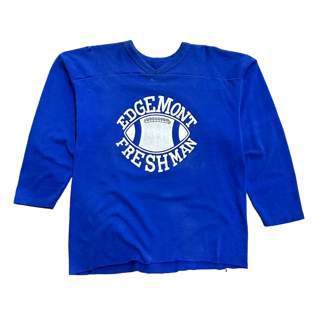 1960s Blue "Edgemont Freshman" Cropped L/S Jersey