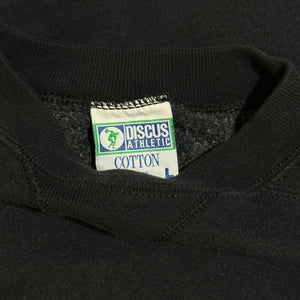 1990s Black Heavyweight Blank Crewneck Sweatshirt (L)