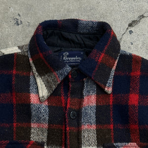 1970s Red &' Blue Plaid Painted Wool Flannel