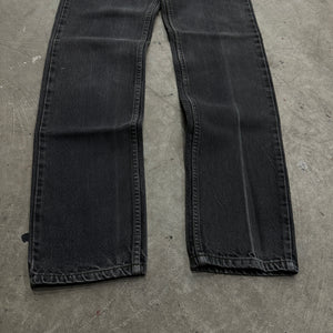 1980s Levi's 405050250 Faded Ash Black Orange Tab Jeans