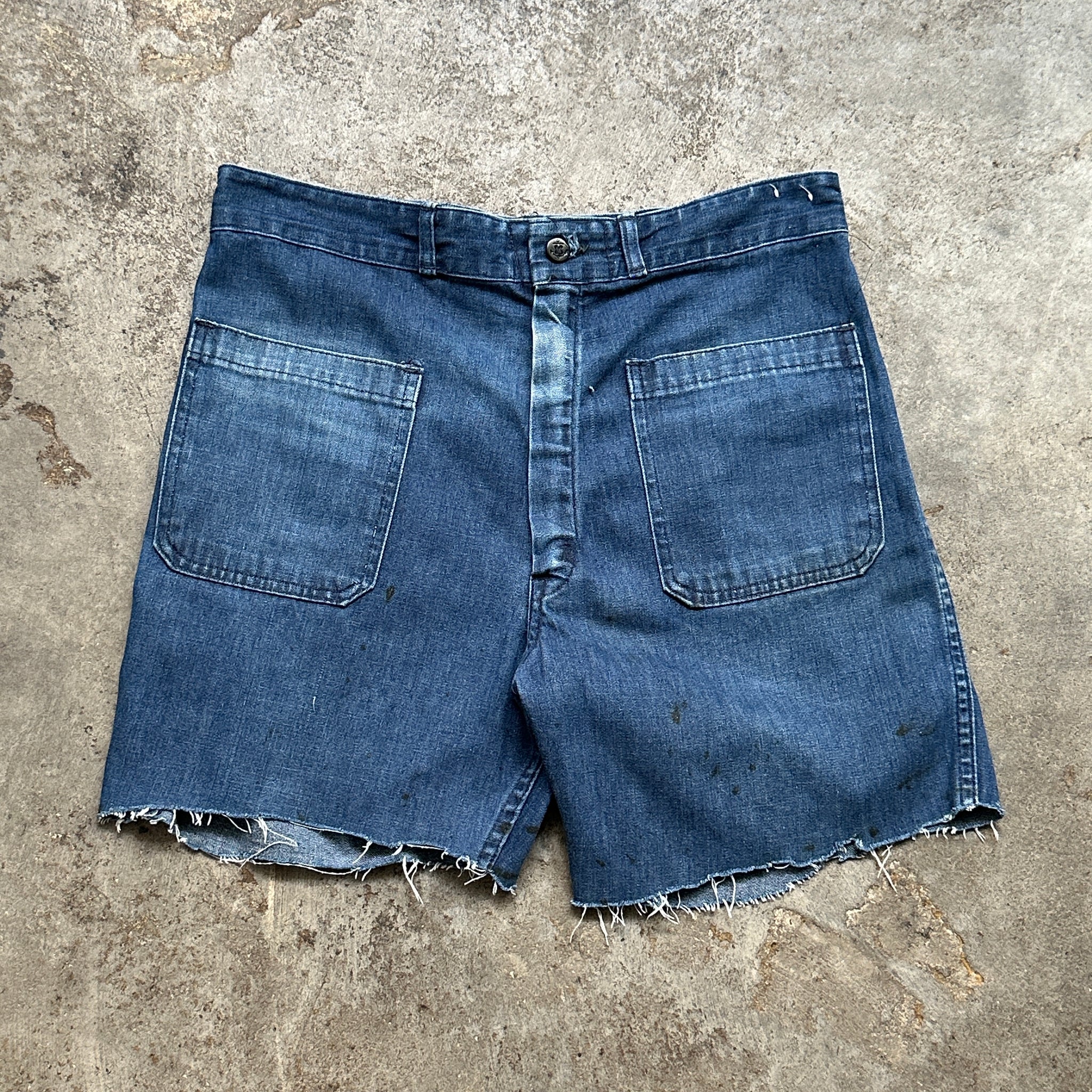 1950s U.S. Navy Cut Off Denim Shorts (32")