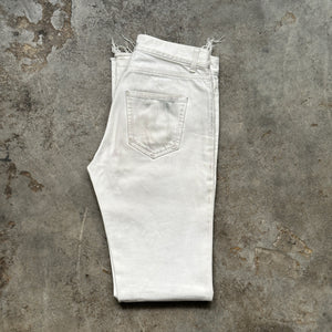 2010s Saint Laurent D15 Dirt Washed White Bootcut Jeans (28"/33")