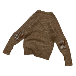 1960s Rust Brown Patched Mohair Sweater (S)