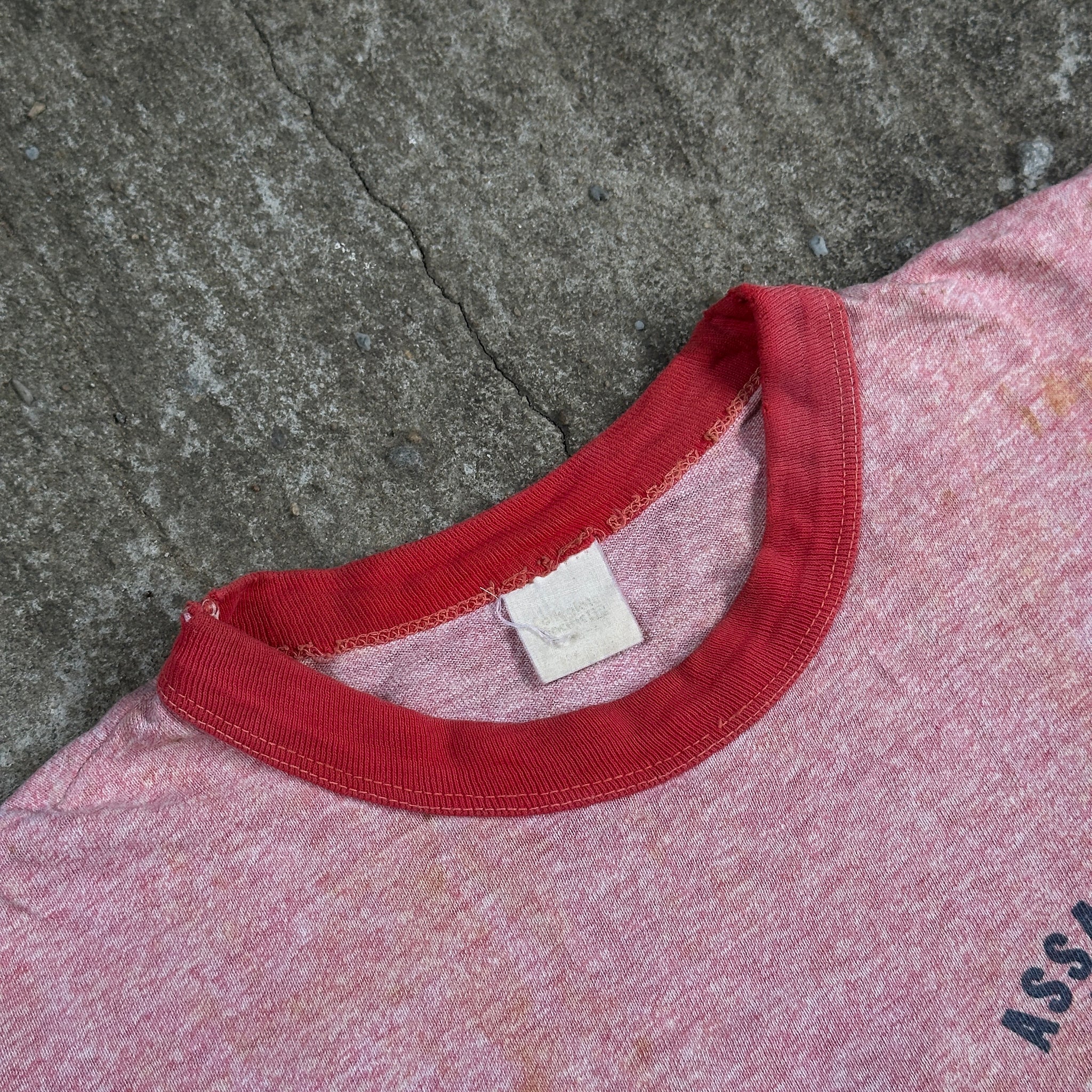 1970s Thrashed & Faded Red Ringer Tee