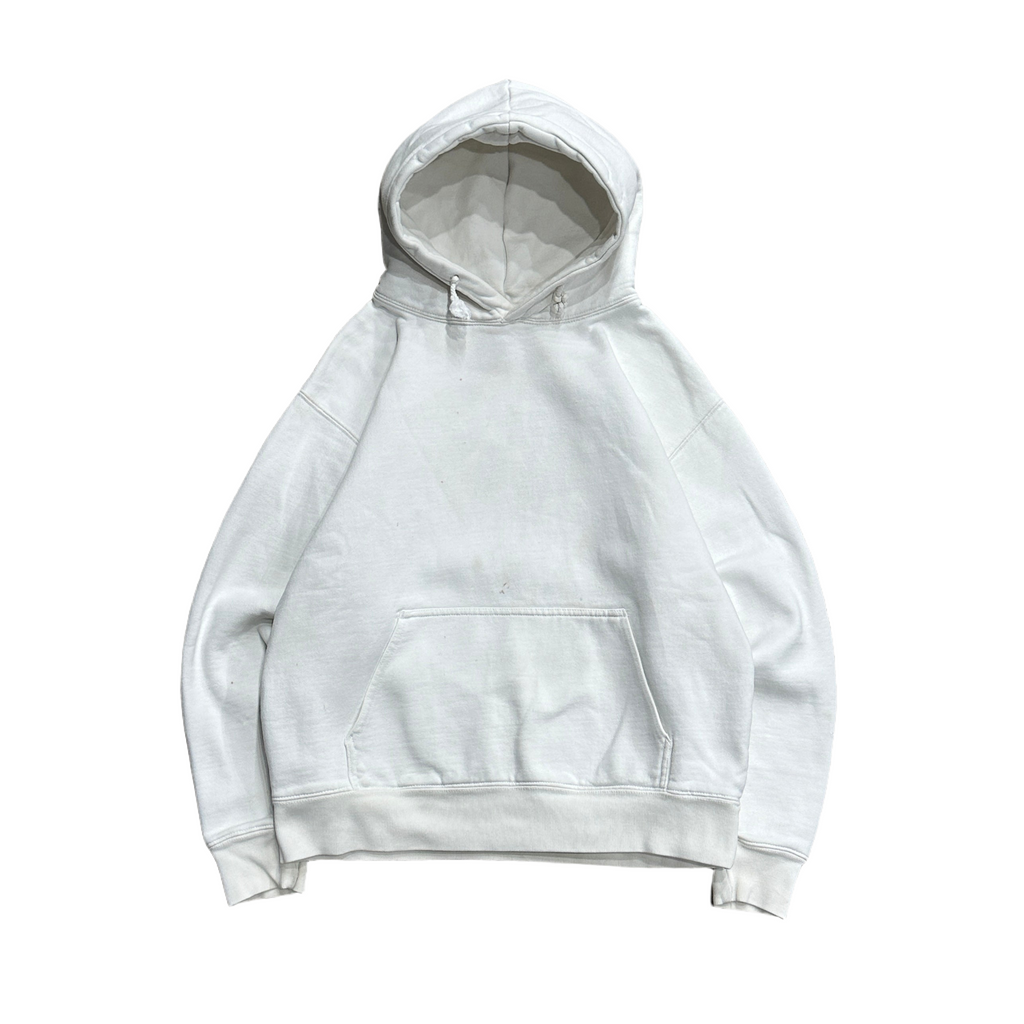 1990s Heavy Weight White Painted Blank Hoodie (S)