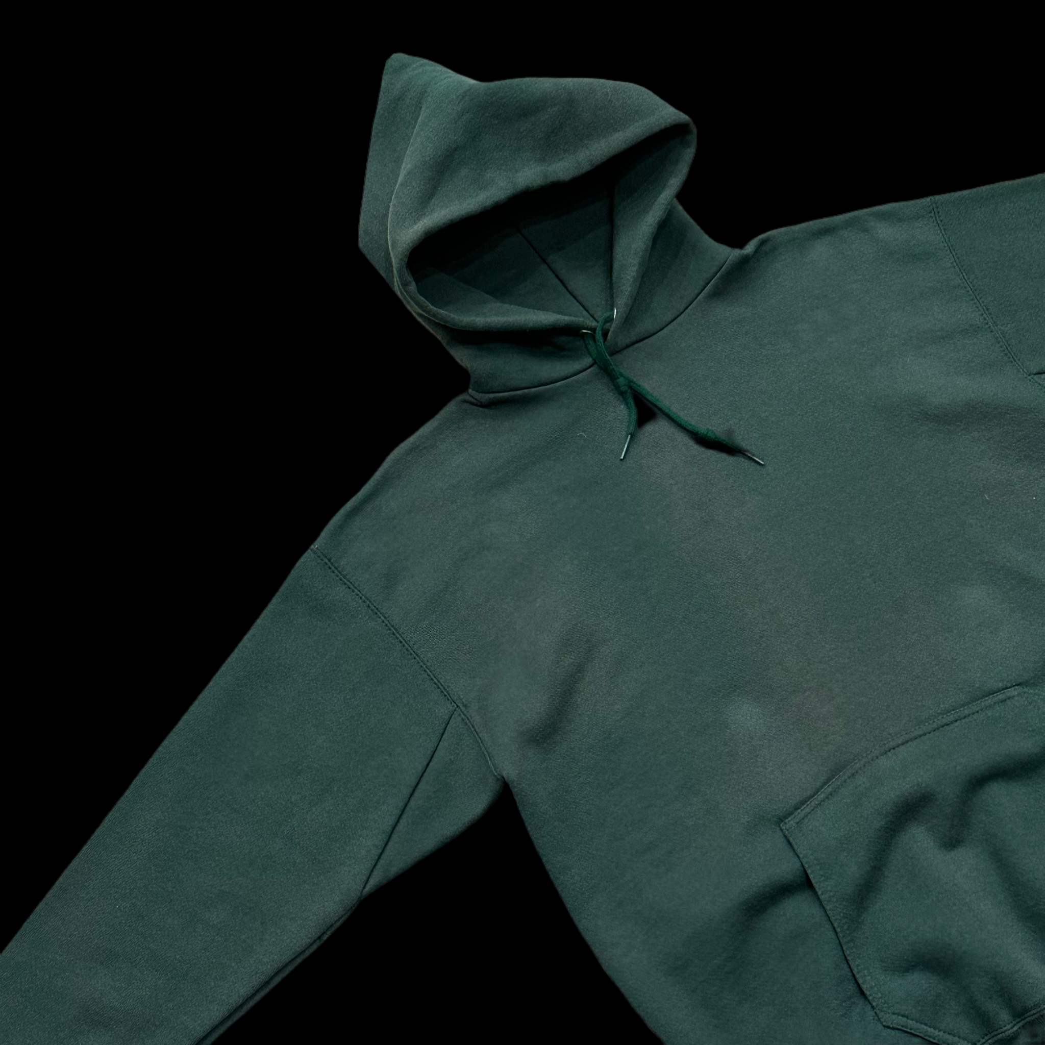 1970s Forest Green Sun Faded Blank Hoodie