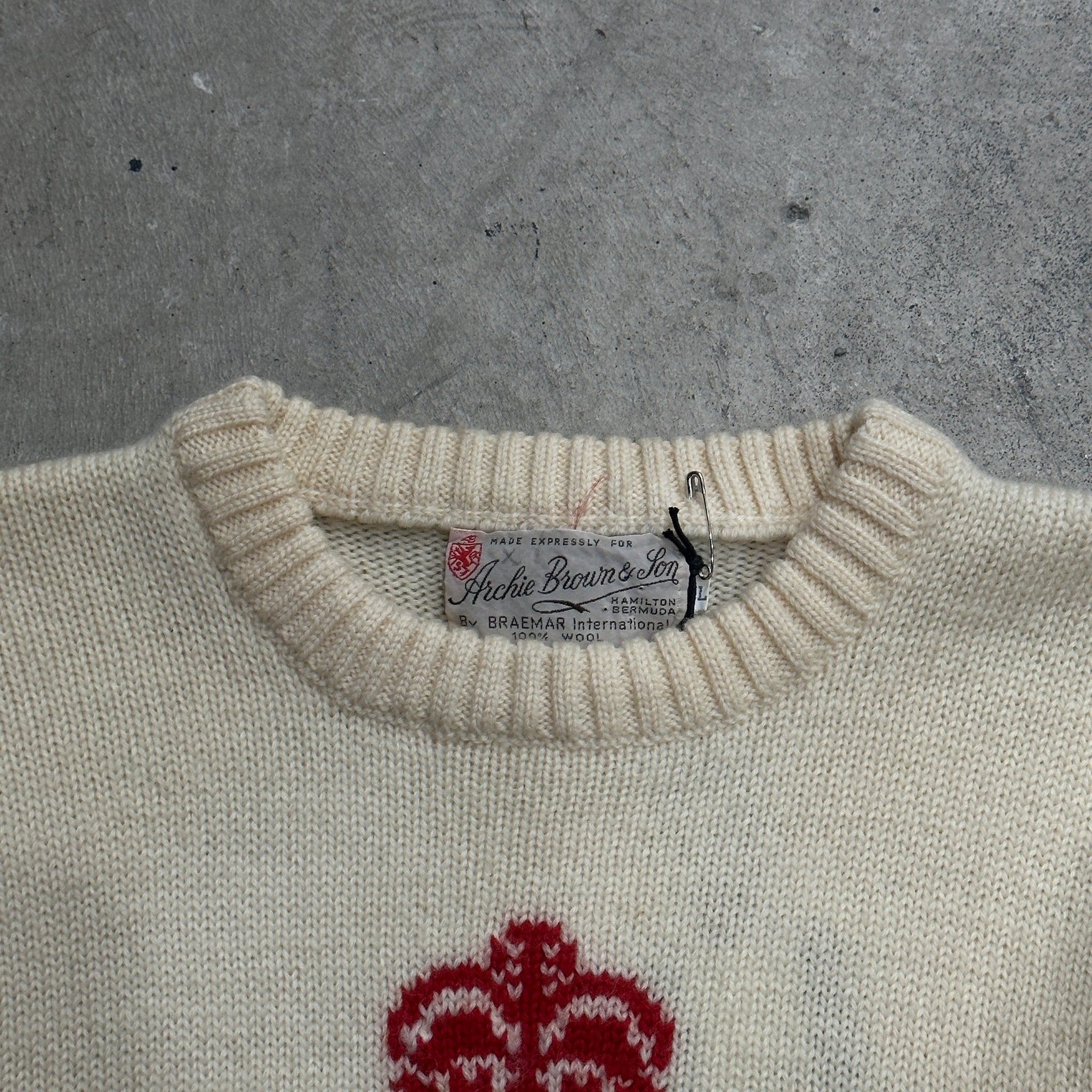 1960s Cream "Captain" Wool Knit Sweater