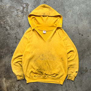 1990s Yellow Thrashed & Stained Hoodie (M)