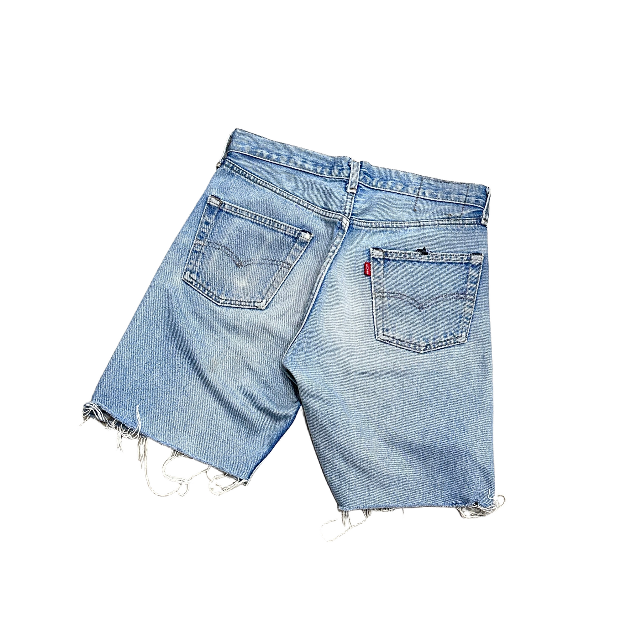 1980s Levi's 501 Faded & Painted Selvedge Cut Off Shorts