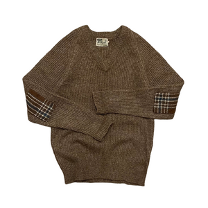 1960s Rust Brown Patched Mohair Sweater (S)