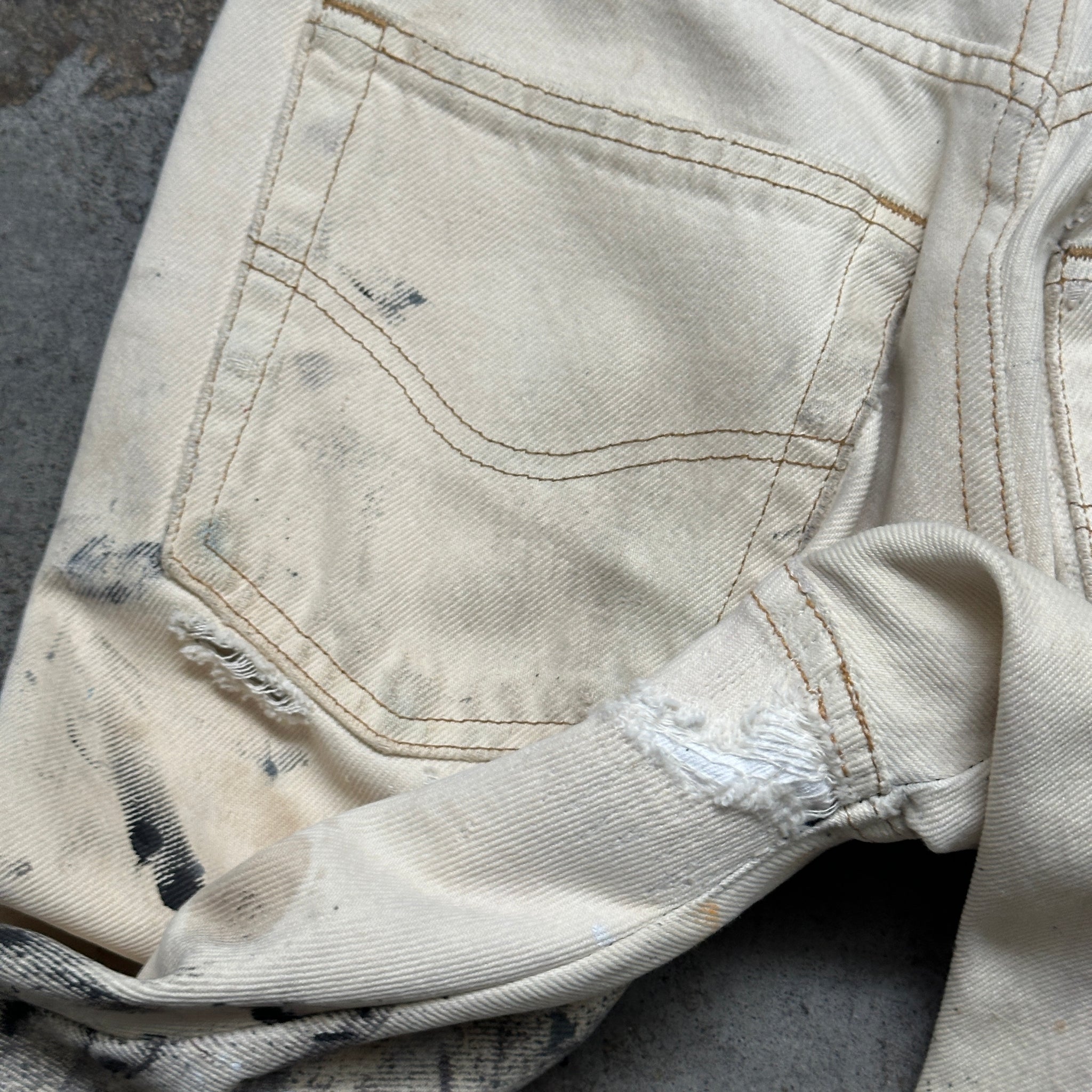 1980s Carhartt Reworked & Tailored Painted Bootcut Jeans (29"/33")