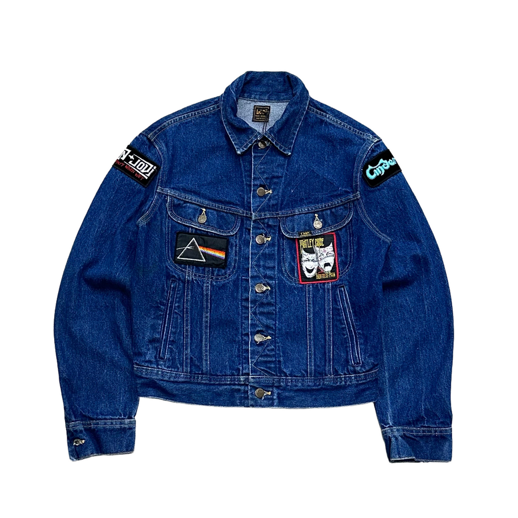 1980s Lee Dark Wash Patched Denim Jacket