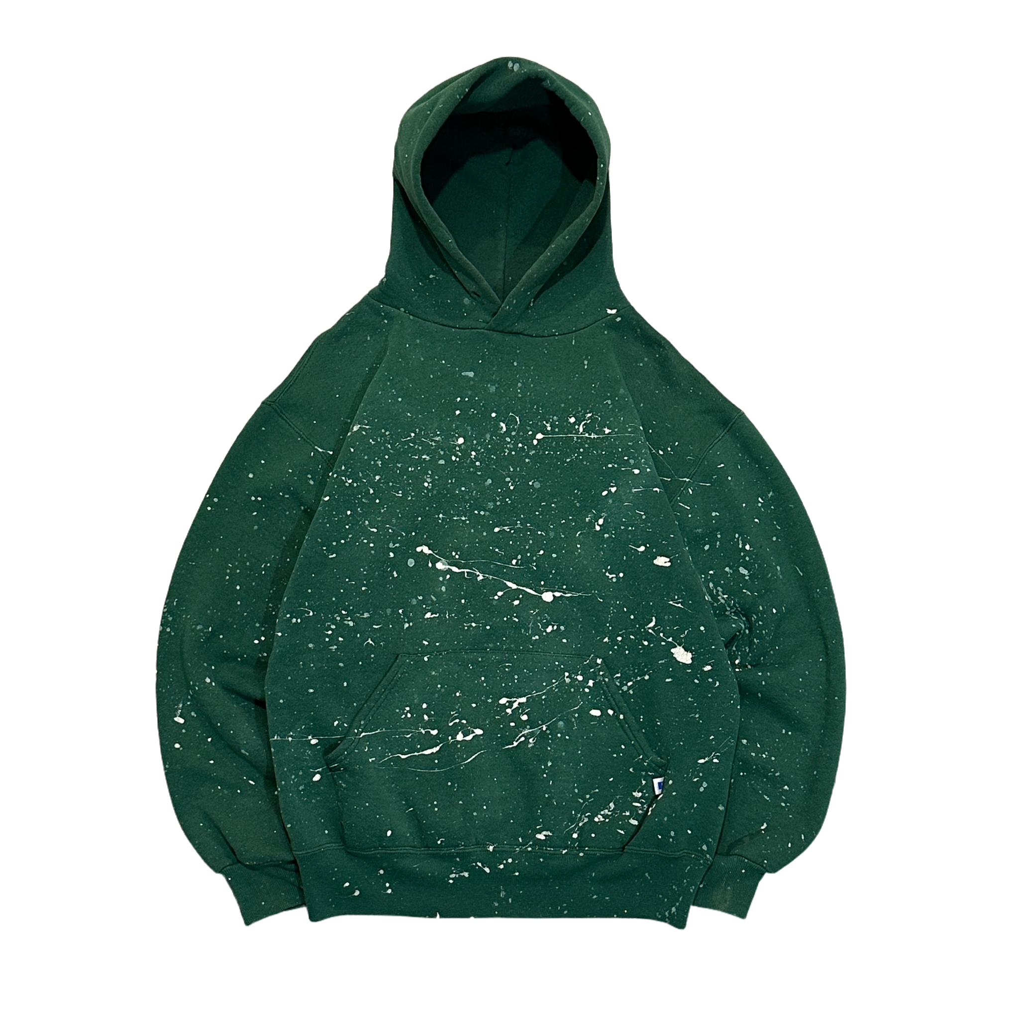 1990s Russell Painted Green Hoodie