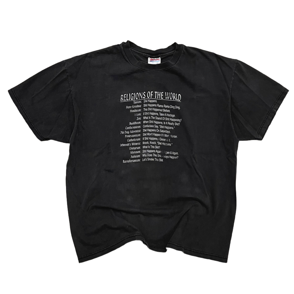 1990s Faded Black "Religions Of The World" Tee