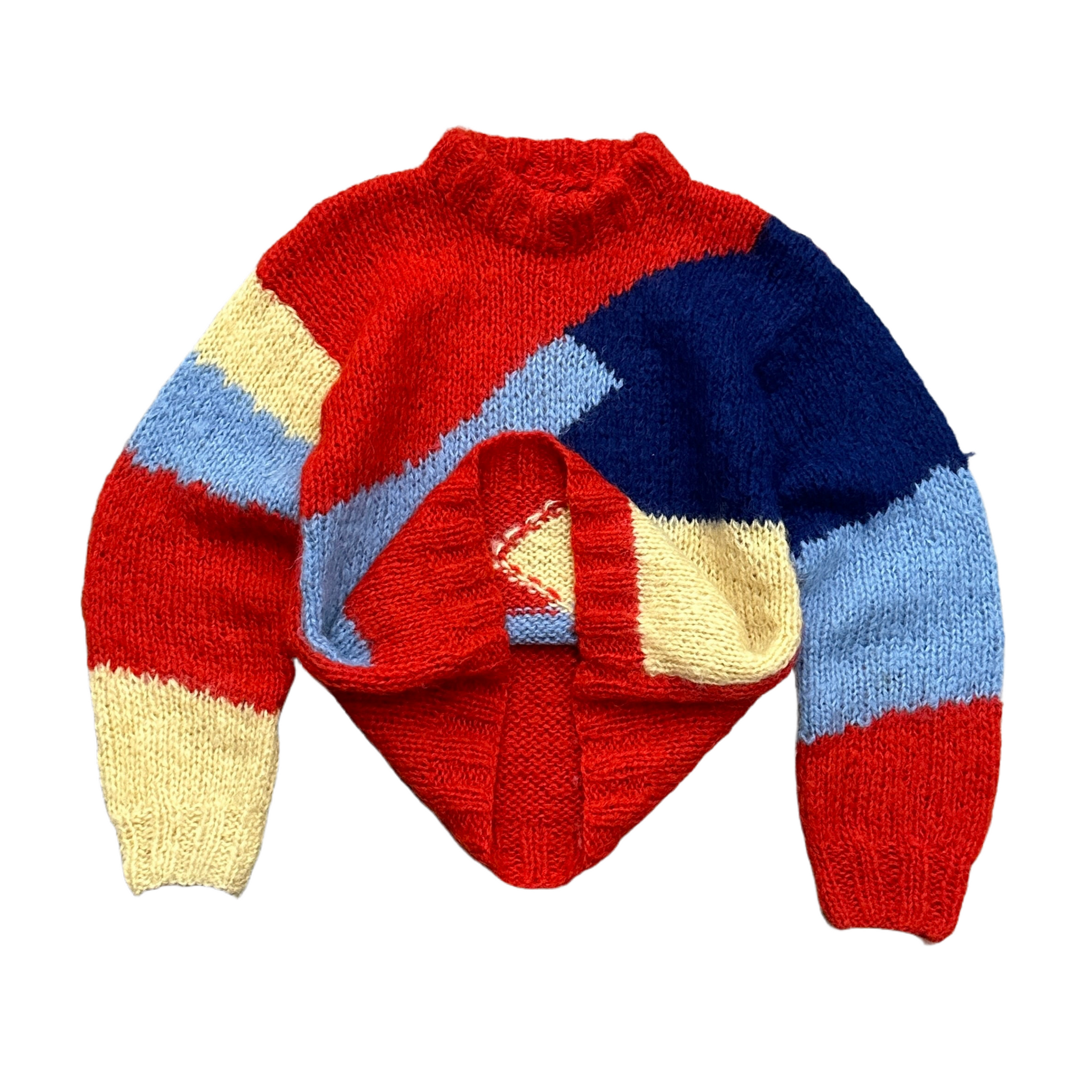 1980s Color Block Mohair Sweater