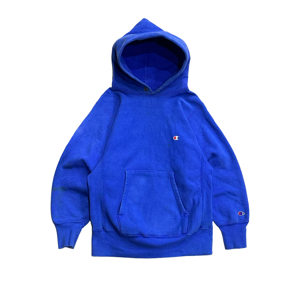 1990s Faded Blue Champion Reverse Weave Hoodie (S)