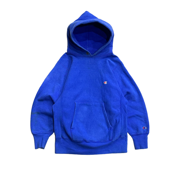 1990s Faded Blue Champion Reverse Weave Hoodie S DUSTED