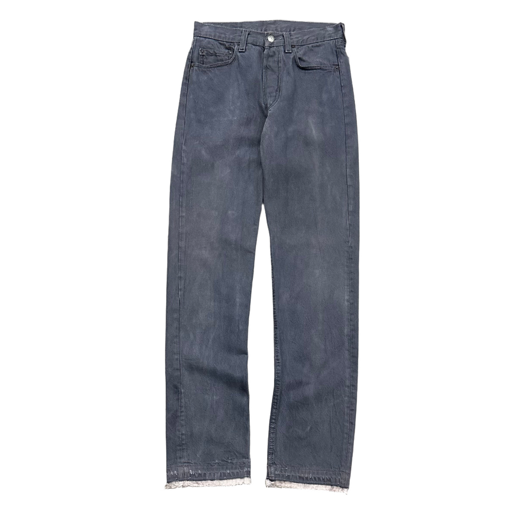 1980s Levi's 501 Over Dyed Gray Released Hem Jeans