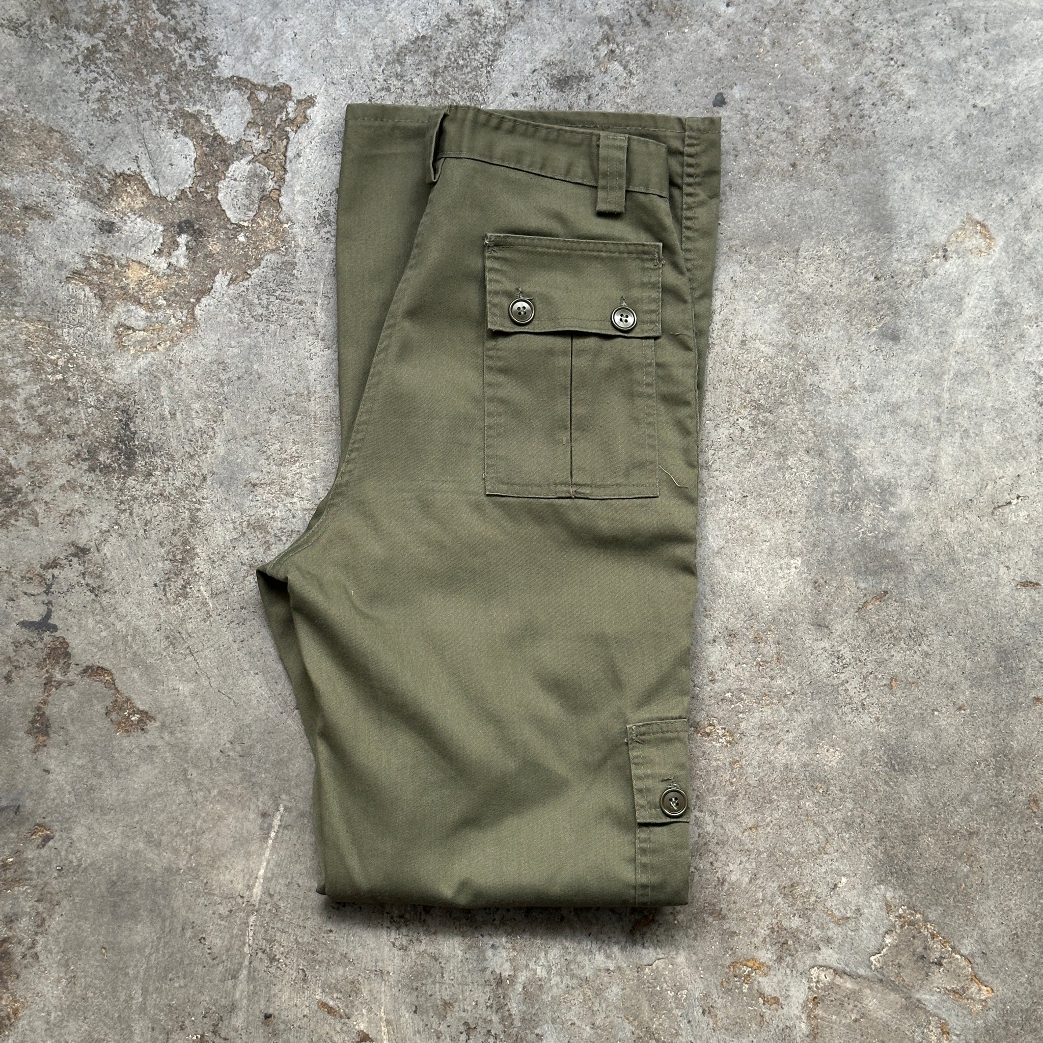 1970s U.S. Army Woman's Bootcut Fatigue Pants (27"/33")