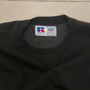 1990s Faded Black Blank Russell Heavyweight Crewneck