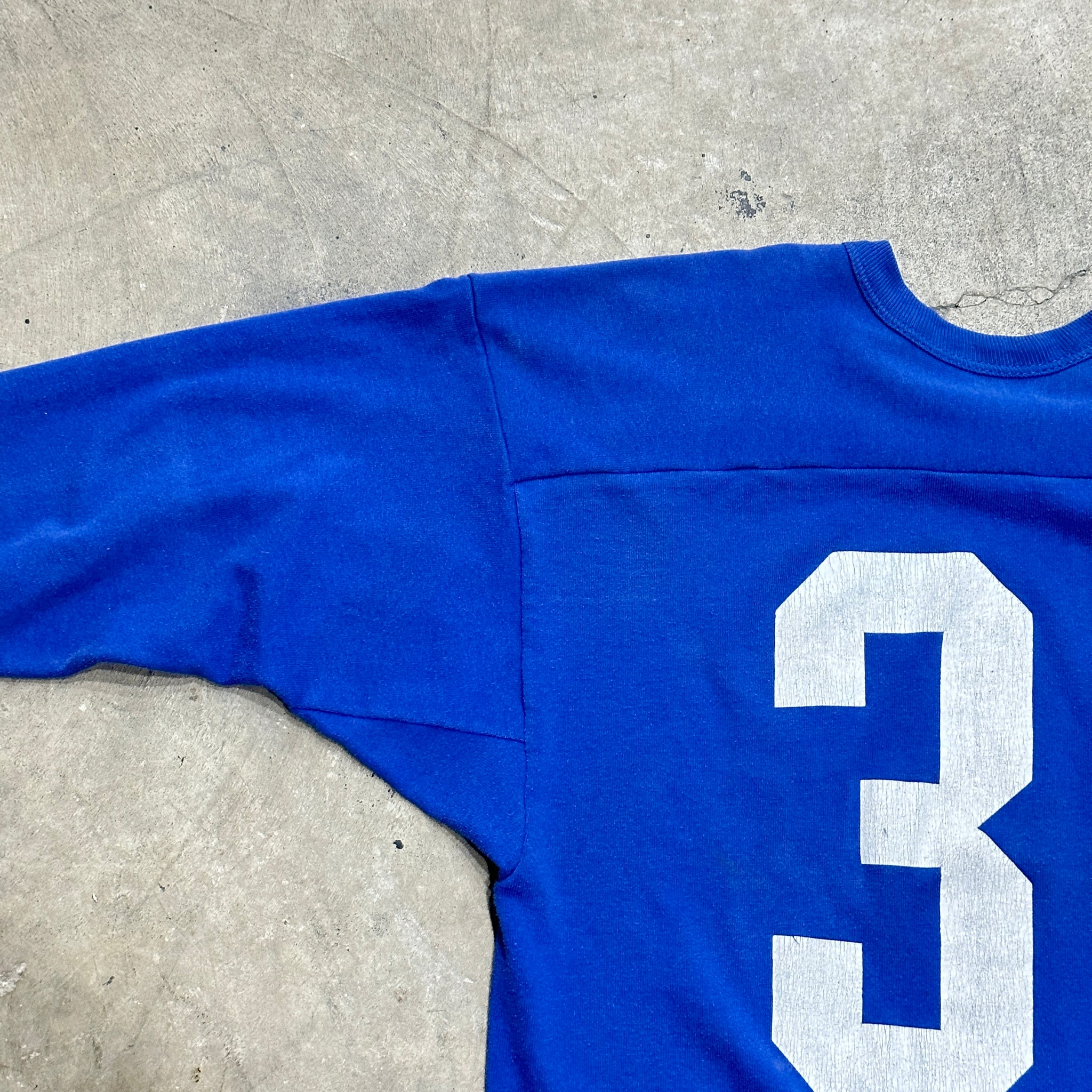 1960s Blue "Edgemont Freshman" Cropped L/S Jersey