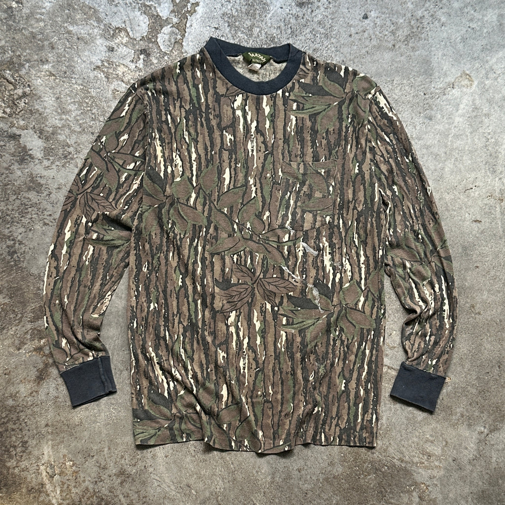 1980s Tree Bark Camo Painted L/S Tee (S)