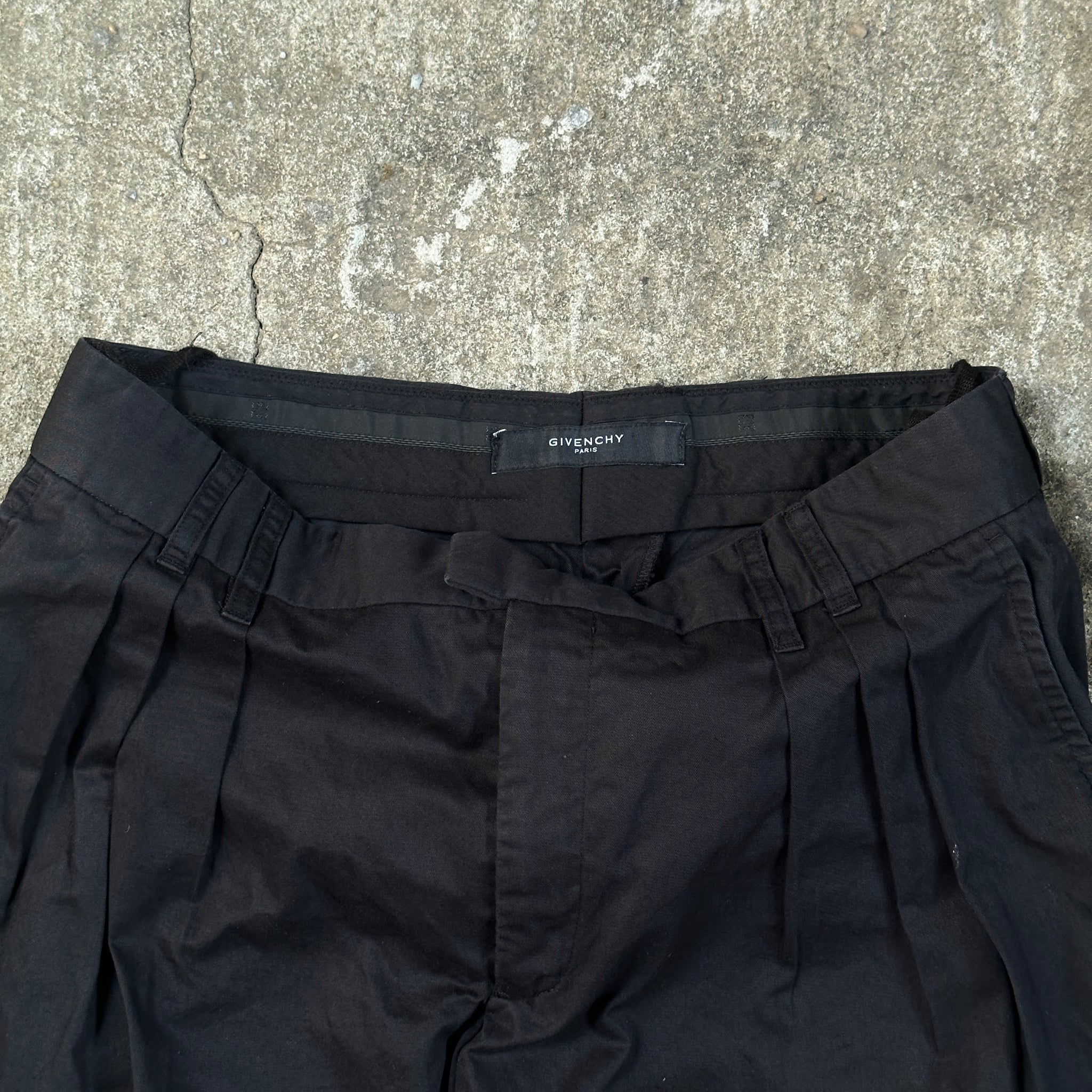 Givenchy Black Pleated Suit Shorts