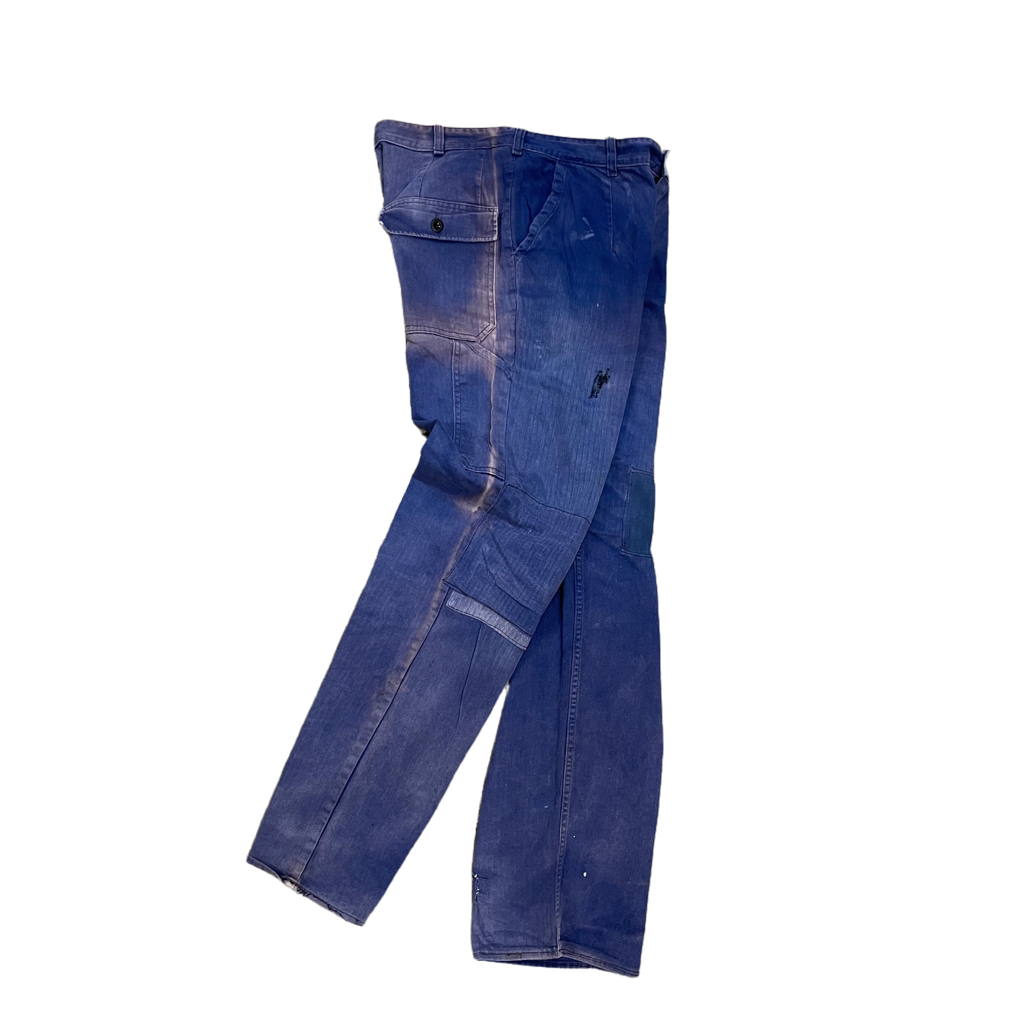 1950s Faded & Repaired French HBT Workwear Pants