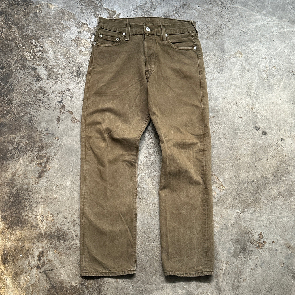 1990s Levi's 501 Faded Olive Brown Jeans (30"/30")